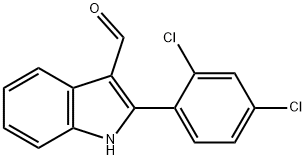 2-(2,4-二氯苯基)-1H-吲哚-3-甲醛 结构式