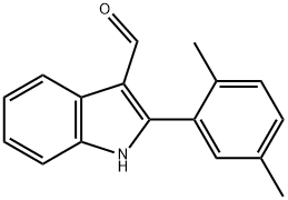 2-(2,5-二甲基苯基)-1H-吲哚-3-甲醛 结构式