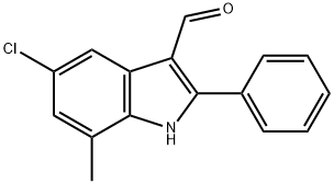 1H-Indole-3-carboxaldehyde,5-chloro-7-methyl-2-phenyl-(9CI) 结构式