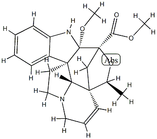 (3S,5S,12R,19α,20S)-6,7-Didehydro-3,20-epoxy-2β-methoxyaspidospermidine-3-carboxylic acid methyl ester 结构式