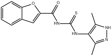 2-Benzofurancarboxamide,N-[[(3,5-dimethyl-1H-pyrazol-4-yl)amino]thioxomethyl]-(9CI) 结构式