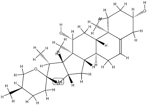 (20β,25R)-Spirost-5-ene-3β,12β-diol 结构式