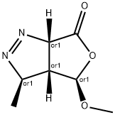 6H-Furo[3,4-c]pyrazol-6-one,3,3a,4,6a-tetrahydro-4-methoxy-3-methyl-,(3R,3aR,4R,6aS)-rel-(9CI) 结构式