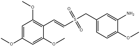 (E)-2-甲氧基-5 - (((2,4,6-三甲氧基甲酰基)磺酰基)甲基)苯胺 结构式