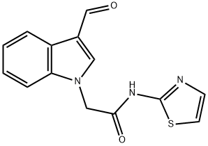 1H-Indole-1-acetamide,3-formyl-N-2-thiazolyl-(9CI) 结构式