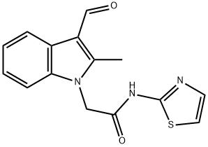 1H-Indole-1-acetamide,3-formyl-2-methyl-N-2-thiazolyl-(9CI) 结构式