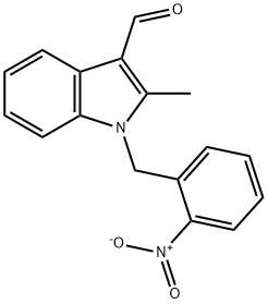 1H-Indole-3-carboxaldehyde,2-methyl-1-[(2-nitrophenyl)methyl]-(9CI) 结构式