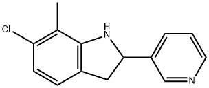 1H-Indole,6-chloro-2,3-dihydro-7-methyl-2-(3-pyridinyl)-(9CI) 结构式