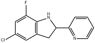 1H-Indole,5-chloro-7-fluoro-2,3-dihydro-2-(2-pyridinyl)-(9CI) 结构式