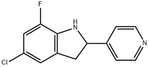 1H-Indole,5-chloro-7-fluoro-2,3-dihydro-2-(4-pyridinyl)-(9CI) 结构式