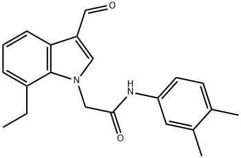 1H-Indole-1-acetamide,N-(3,4-dimethylphenyl)-7-ethyl-3-formyl-(9CI) 结构式