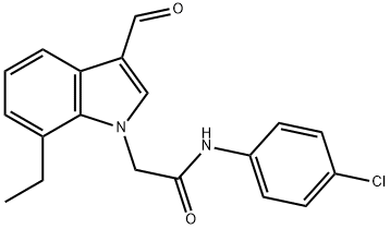 1H-Indole-1-acetamide,N-(4-chlorophenyl)-7-ethyl-3-formyl-(9CI) 结构式