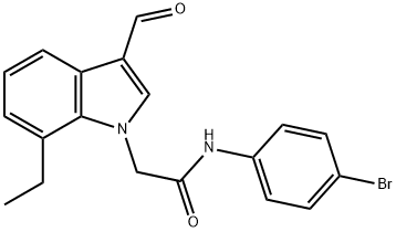 1H-Indole-1-acetamide,N-(4-bromophenyl)-7-ethyl-3-formyl-(9CI) 结构式