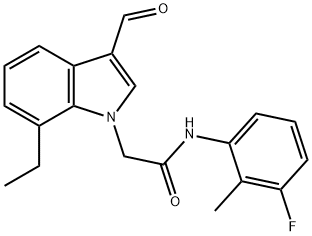 1H-Indole-1-acetamide,7-ethyl-N-(3-fluoro-2-methylphenyl)-3-formyl-(9CI) 结构式