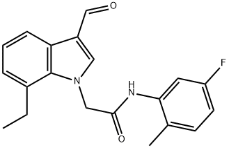 1H-Indole-1-acetamide,7-ethyl-N-(5-fluoro-2-methylphenyl)-3-formyl-(9CI) 结构式