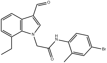 1H-Indole-1-acetamide,N-(4-bromo-2-methylphenyl)-7-ethyl-3-formyl-(9CI) 结构式