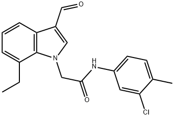 1H-Indole-1-acetamide,N-(3-chloro-4-methylphenyl)-7-ethyl-3-formyl-(9CI) 结构式