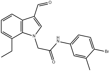 1H-Indole-1-acetamide,N-(4-bromo-3-methylphenyl)-7-ethyl-3-formyl-(9CI) 结构式