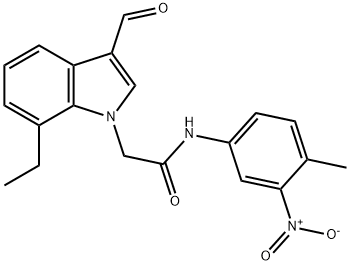 1H-Indole-1-acetamide,7-ethyl-3-formyl-N-(4-methyl-3-nitrophenyl)-(9CI) 结构式