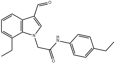 1H-Indole-1-acetamide,7-ethyl-N-(4-ethylphenyl)-3-formyl-(9CI) 结构式