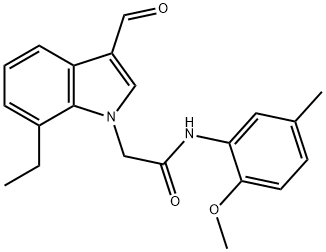 1H-Indole-1-acetamide,7-ethyl-3-formyl-N-(2-methoxy-5-methylphenyl)-(9CI) 结构式