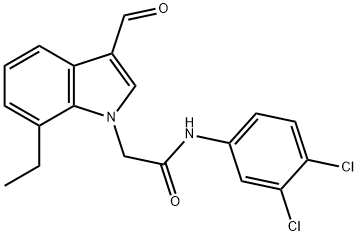 1H-Indole-1-acetamide,N-(3,4-dichlorophenyl)-7-ethyl-3-formyl-(9CI) 结构式