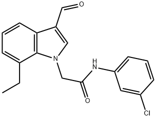 1H-Indole-1-acetamide,N-(3-chlorophenyl)-7-ethyl-3-formyl-(9CI) 结构式