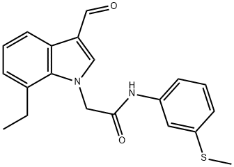 1H-Indole-1-acetamide,7-ethyl-3-formyl-N-[3-(methylthio)phenyl]-(9CI) 结构式