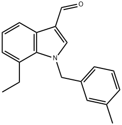 1H-Indole-3-carboxaldehyde,7-ethyl-1-[(3-methylphenyl)methyl]-(9CI) 结构式