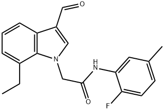 1H-Indole-1-acetamide,7-ethyl-N-(2-fluoro-5-methylphenyl)-3-formyl-(9CI) 结构式