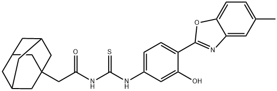 Tricyclo[3.3.1.13,7]decane-1-acetamide, N-[[[3-hydroxy-4-(5-methyl-2-benzoxazolyl)phenyl]amino]thioxomethyl]- (9CI) 结构式