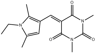 2,4,6(1H,3H,5H)-Pyrimidinetrione,5-[(1-ethyl-2,5-dimethyl-1H-pyrrol-3-yl)methylene]-1,3-dimethyl-(9CI) 结构式