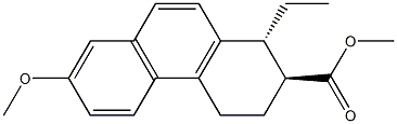 [1R,(-)]-1β-Ethyl-1,2,3,4-tetrahydro-7-methoxy-2-methylphenanthrene-2β-carboxylic acid 结构式