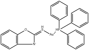 (2-benzoxazolethiolato)(triphenylphosphine)gold(I) 结构式