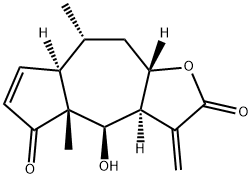 (3aS)-3,3a,4,4a,7aα,8,9,9aβ-Octahydro-4β-hydroxy-4aβ,8α-dimethyl-3-methyleneazuleno[6,5-b]furan-2,5-dione 结构式