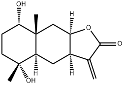 (3aR,4aα,9aα)-3a,4,4a,5,6,7,8,8a,9,9a-Decahydro-5α,8α-dihydroxy-5,8aβ-dimethyl-3-methylenenaphtho[2,3-b]furan-2(3H)-one 结构式