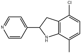 1H-Indole,4-chloro-2,3-dihydro-7-methyl-2-(4-pyridinyl)-(9CI) 结构式