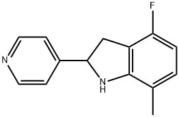 1H-Indole,4-fluoro-2,3-dihydro-7-methyl-2-(4-pyridinyl)-(9CI) 结构式