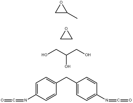 甲基环氧乙烷与环氧乙烷-1,2,3-丙三醇醚的聚合物与1,1'-亚甲基双-4-异氰酸根合苯的聚合物 结构式