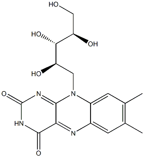 1-Deoxy-1-(3,4-dihydro-7,8-dimethyl-2,4-dioxobenzo[g]pteridin-10(2H)-yl)-D-arabinitol 结构式