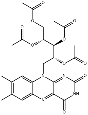 1-Deoxy-1-(3,4-dihydro-7,8-dimethyl-2,4-dioxobenzo[g]pteridin-10(2H)-yl)-D-arabinitol tetraacetate 结构式