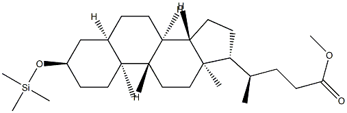 3α-(Trimethylsiloxy)-5β-cholan-24-oic acid methyl ester 结构式