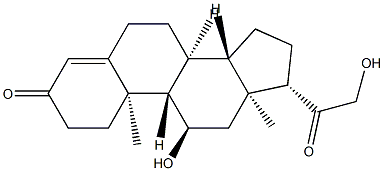 11α,21-Dihydroxypregn-4-ene-3,20-dione 结构式