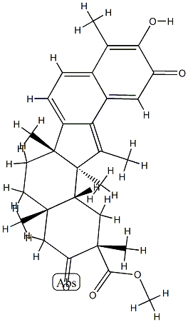 (20S)-3-Hydroxy-11-methyl-2,21-dioxo-C,24,25-trinor-D:C-friedoolean-1(10),3,5,7,9(11)-penten-29-oic acid methyl ester 结构式