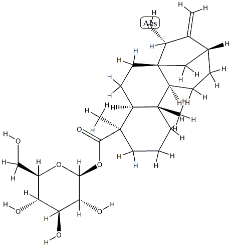 (4ALPHA,15BETA)-15-羟基贝壳杉-16-烯-18-酸 BETA-D-吡喃葡萄糖酯 结构式