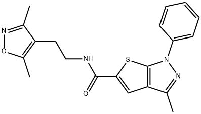 1H-Thieno[2,3-c]pyrazole-5-carboxamide,N-[2-(3,5-dimethyl-4-isoxazolyl)ethyl]-3-methyl-1-phenyl-(9CI) 结构式