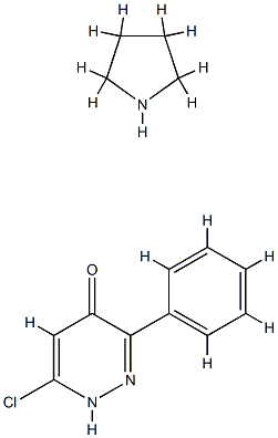 6-chloro-3-phenylpyridazin-4-ol, compound with pyrrolidine (1:1) 结构式