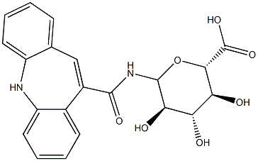 beta-D-Glucopyranuronic acid, 1-deoxy-1-((5H-dibenz(b,f)azepin-5-ylcarbonyl)amino)- 结构式