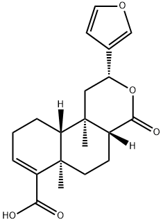 (2R)-2α-(Furan-3-yl)-4-oxo-6aα,10bα-dimethyl-1,2,4aβ,5,6,6a,9,10,10aβ,10b-decahydro-4H-naphtho[2,1-c]pyran-7-carboxylic acid 结构式