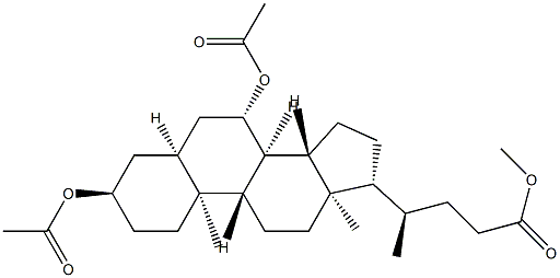 3α,7β-Diacetoxy-5β-cholan-24-oic acid methyl ester 结构式